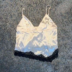 Champagne Lace Asymmetrical Tank